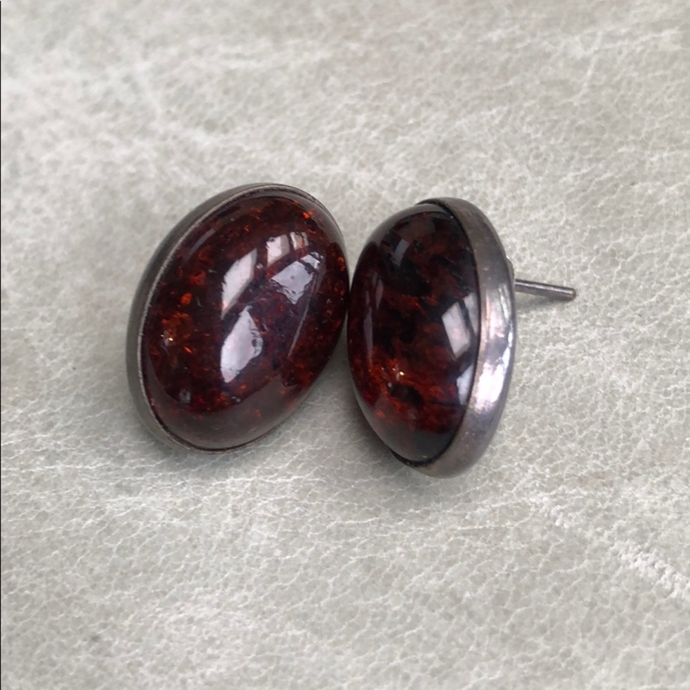 3/$25 Amber and silver earrings